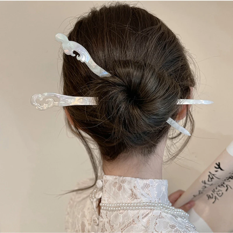 Baguettes en acétate pour femmes et filles, pince à cheveux, épingles à cheveux, chignon, accessoire pour cheveux de mariage