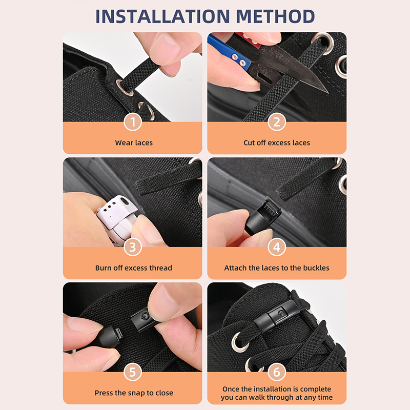 8mm Bez wiązania Sznurowadła Press Lock Sznurowadła bez wiązania Elastyczne sznurowadła Sneaker Kids Adult Poszerzone płaskie sznurowadła do butów