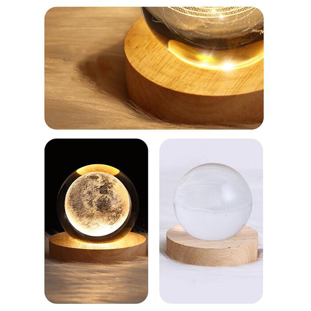 USB LED Night Light Galaxy com Bola de Cristal Lâmpada do Planeta Lua 3D, Lâmpada de mesa para quarto, decoração de casa, festa infantil, presentes de aniversário para crianças