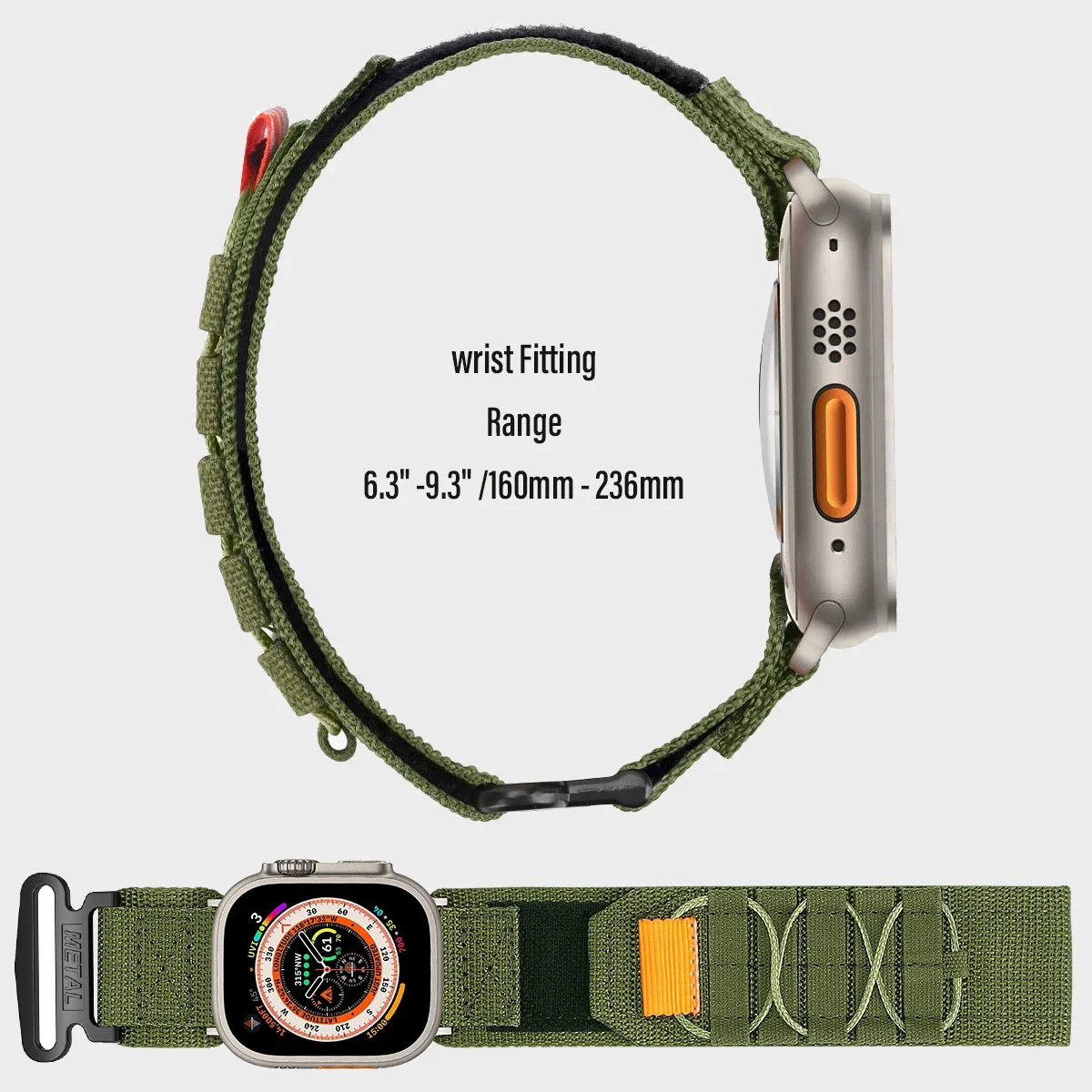 Tactical Strap for Apple Watch Band 49mm 45mm 44mm 41mm 40mm Nylon Alpine Trail Loop Bracelet IWatch Series Ultra 2 9 8 7 5 6 Se