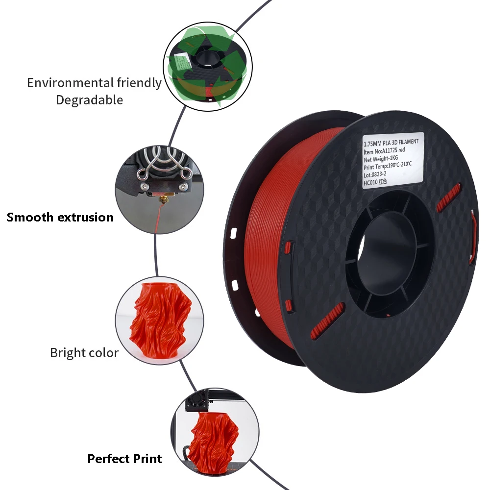 10KG PLA PETG Filament for 3D Printer Filament 1KG/Roll 1.75MM Plastic Filaments Line Up Neatly Printing Material for 3D Printer