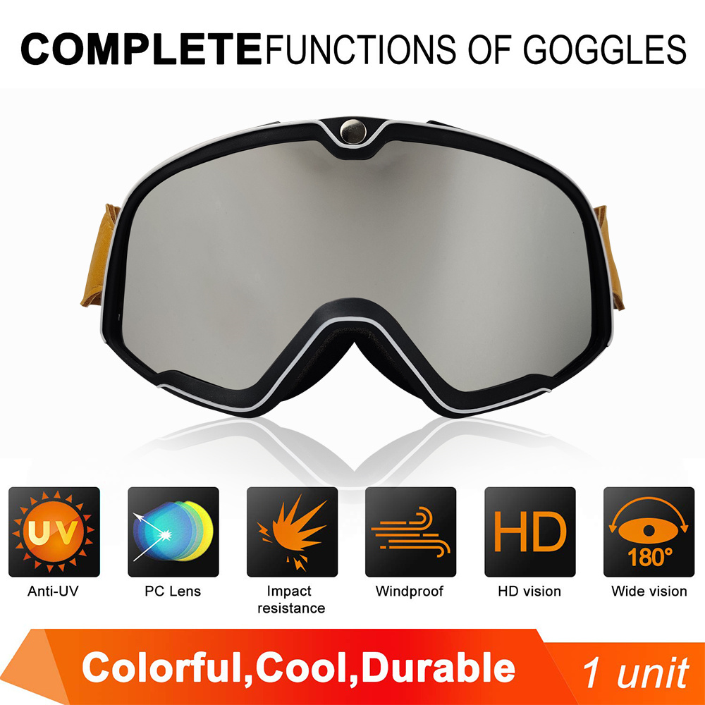 Motorrad Brille Retro Motocross Brille Roller ATV Skifahren Sonnenbrille Brillen Anti-UV Cafe Racer Chopper Radfahren Racing