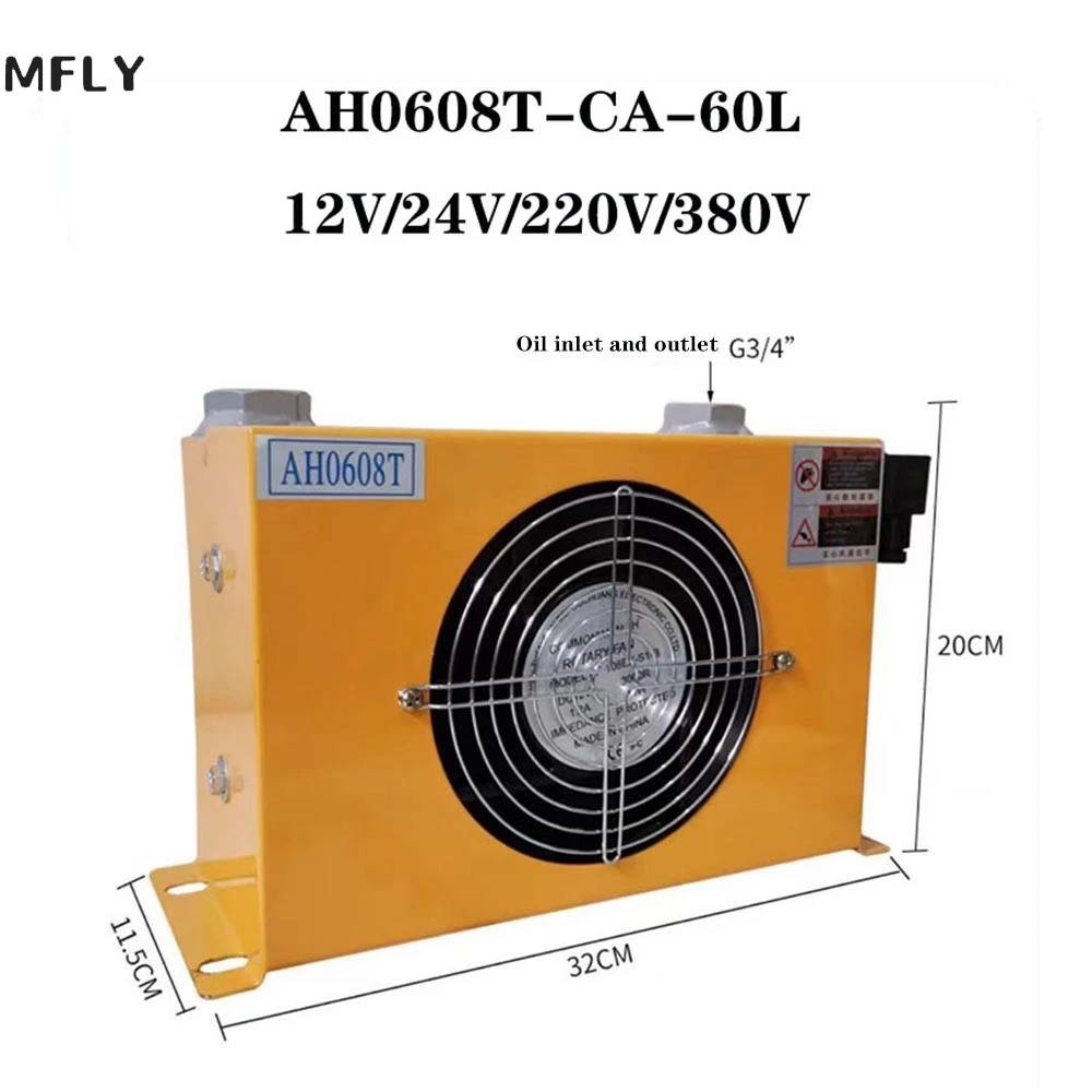 Maszyna do chłodzenia olejem 110v 220v 24v 12v 380v 60L/min hydrauliczna chłodnica powietrza AH0608T-CA gorąca sprzedaży narzędzia sprzętowe wentylator chłodzenie powietrzem