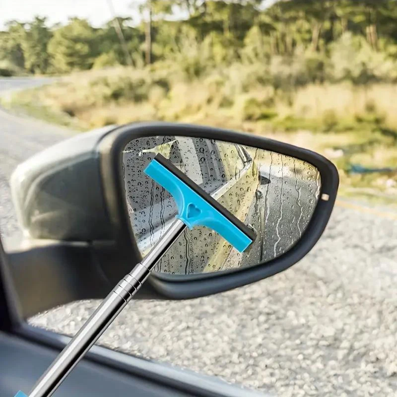 Auto Rückspiegel Wischer Teleskop Griff Auto Rückspiegel Wischer Langlebig Edelstahl Auto Glas Reinigung Werkzeuge Reinigung Pinsel