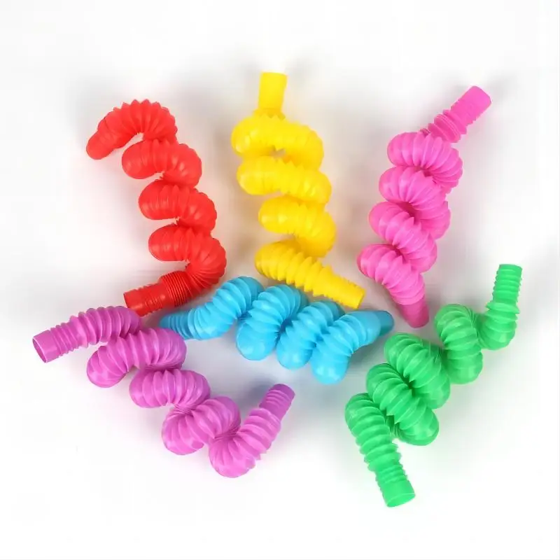 10/20/30PCS สีสัน Pop Tube Rainbow Fidget ของเล่น Telescopic Tube ความเครียดบรรเทาของเล่นพลาสติกยืดท่อ Decompression ของเล่นของขวัญ