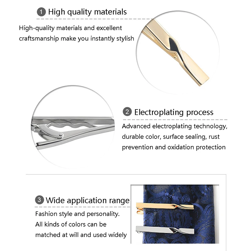 1PC Heren Koperen Dasspeld Eenvoudige Bar Sluiting Klassieke Stropdas Klem Pin Mode Accessoire voor Bruiloften En Dagelijks Gebruik