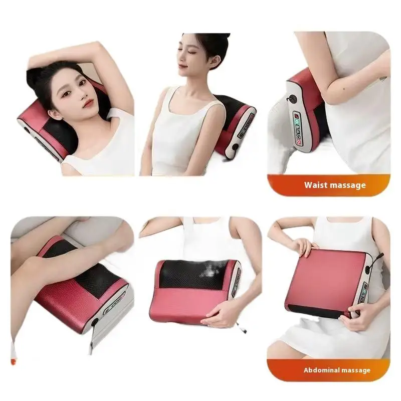 Massageador multifuncional de pescoço e ombro, ferramenta doméstica para amassar pescoço e costas com massagem de compressa quente ajustável múltipla