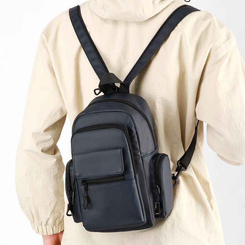 Bolsa de peito multifuncional elegante, bolsa de peito de ciclismo, mini mochila masculina, adequada para deslocamento diário, esportes ao ar livre, viagens