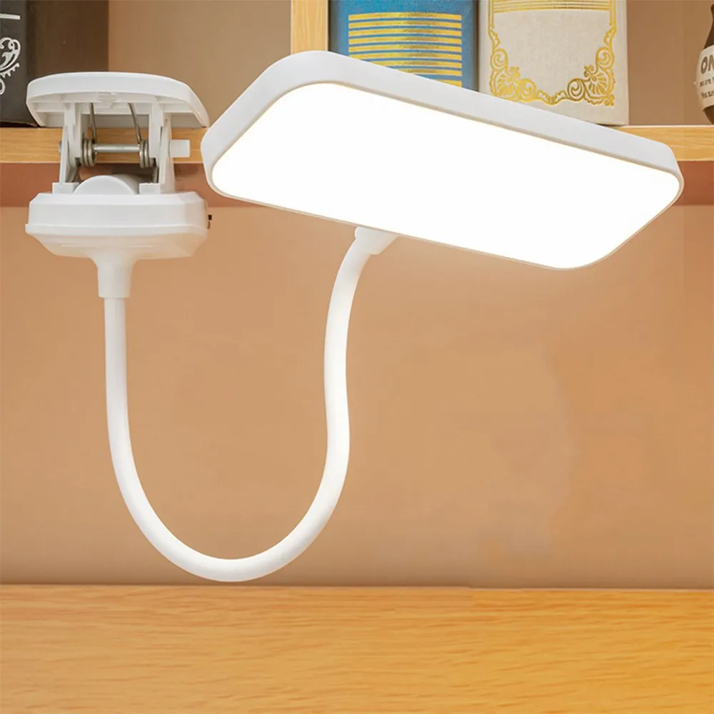 360 °   Lámpara de mesa de estudio Flexible con Clip, lámpara de escritorio nocturna regulable por USB, luz de noche junto a la cama para dormitorio, estudio, lectura, trabajo de oficina