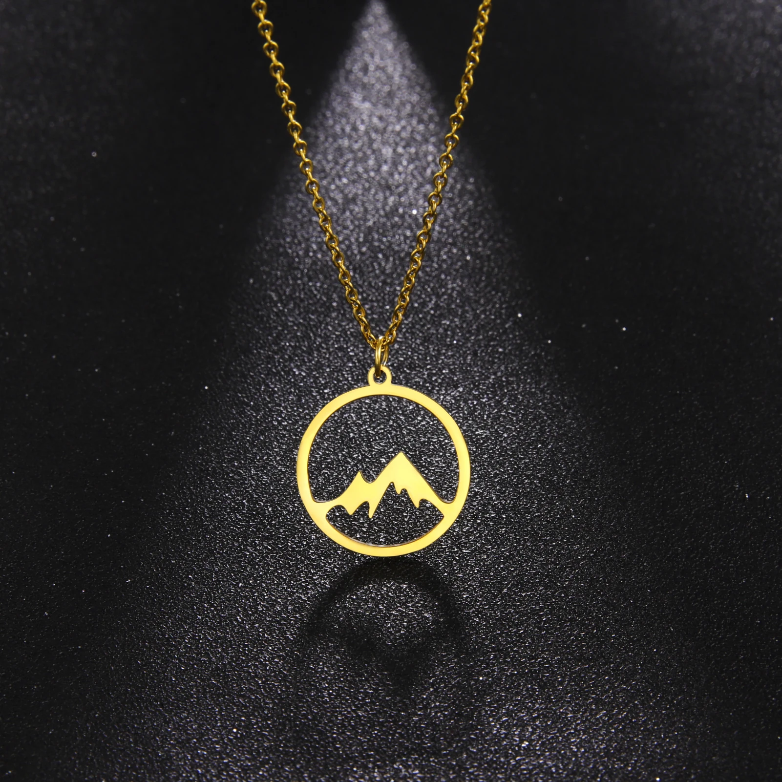 Skyrim Ring Mountain Pendant Stainless Steel Necklace Women's Fashion and Simplicity Kpop Birthday Gift Jewelry Gift New 2025