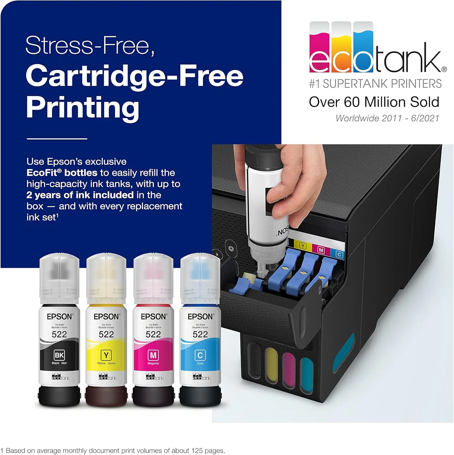 EcoTank ET-2800 Wireless Color All-in-One Cartridge-Free Supertank Printer with Scan and Copy â€“ The Ideal Basic Home Printer