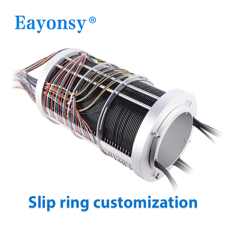 Through hole aluminum alloy shaft slip ring 360 degree rotation of electrical connector conductive ring power rotary joint