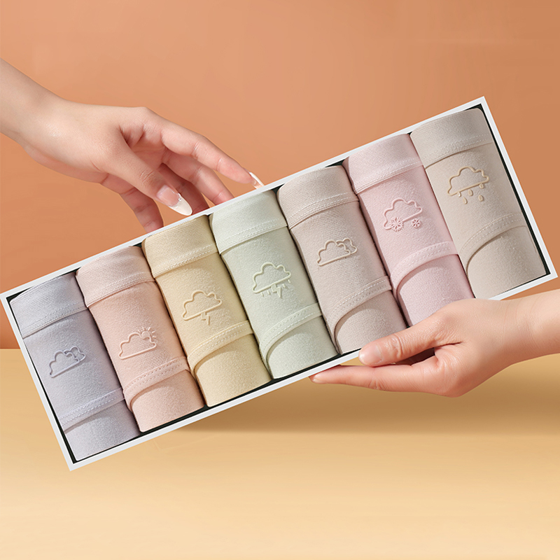 7 Uds. Pantalones semanal, bragas de algodón para mujer, ropa interior sólida transpirable, calzoncillos bonitos para niñas, calzoncillos suaves, lencería femenina Sexy de cintura baja