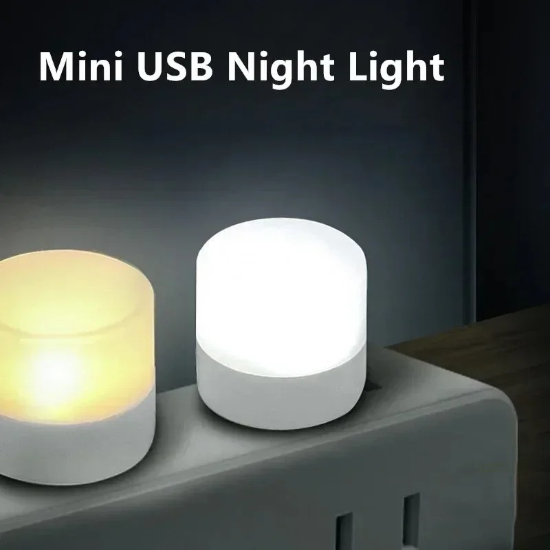 LED Mini USB Night Lights USB Plug Charging Night Lamps Warm White Eye Protection Book Reading Light PC Mobile Power Wholesale