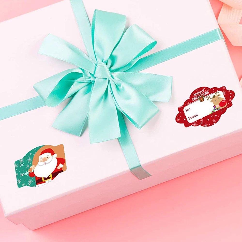 10 แผ่น/แพ็ค Merry Christmas สติกเกอร์ DIY เทศกาลการ์ดของขวัญบรรจุภัณฑ์ตกแต่งเบเกอรี่ป้ายสติกเกอร์เครื่องเขียน