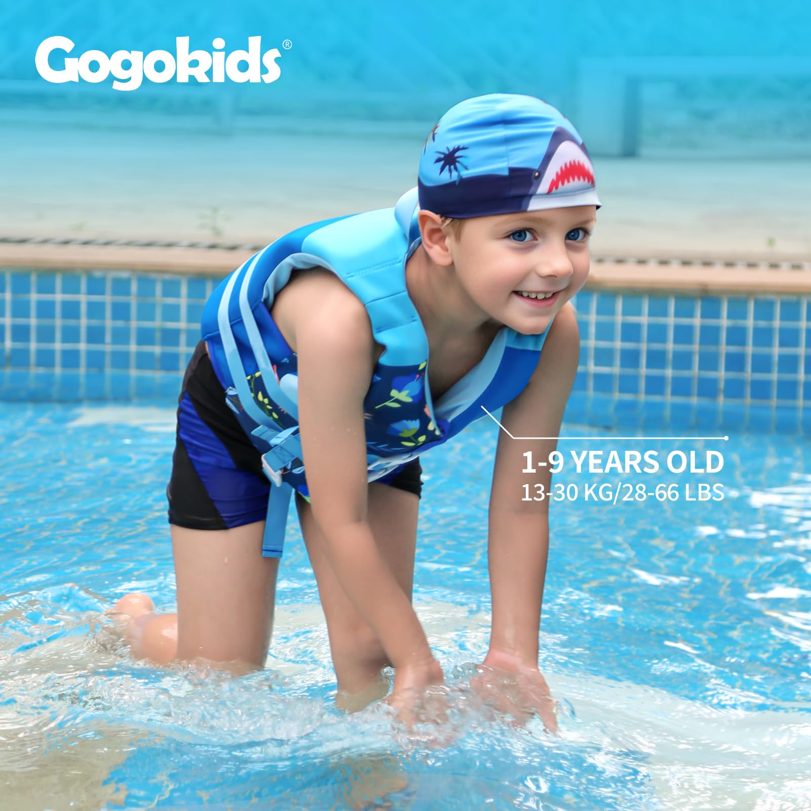 Gogokids เสื้อชูชีพเด็กลอยแจ็คเก็ตเด็กวัยหัดเดินชุดว่ายน้ํา Assist ชุดว่ายน้ําว่ายน้ําการฝึกอบรมลอยตัวเสื้อกั๊กว่ายน้ํา Neoprene เสื้อชูชีพ