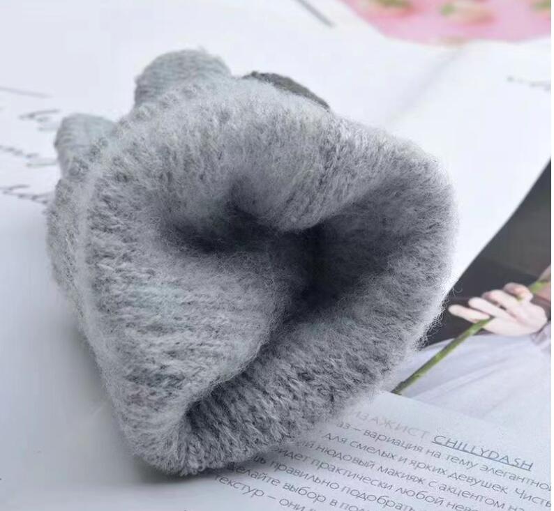 成人男性女性冬ウール暖かいニット手袋携帯電話タッチスクリーンニット手袋フルフィンガー Guantes 女性かぎ針編み手袋