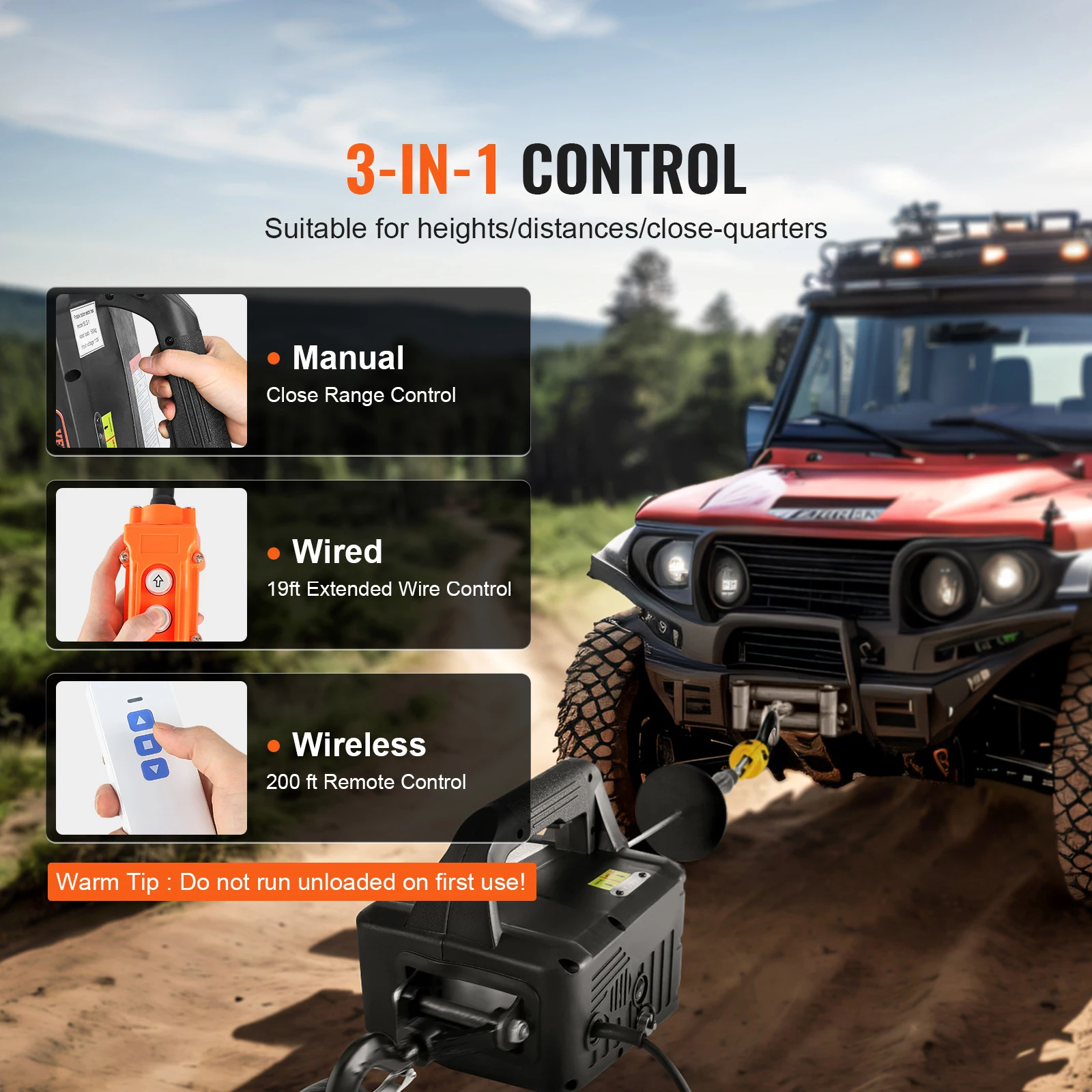 SucceBuy 1100lbs 1500W Electric Hoist Winch Portable Power Winch Crane with Wireless Remote Control for Overload Protection