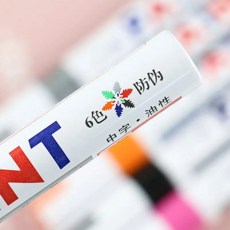 1Pc Car Oily Painting Pen Waterproof Permanent Graffiti Touch Up Tyre Marker Auto Rubber Tire Tread Mark Pen for Bike Cars Metal