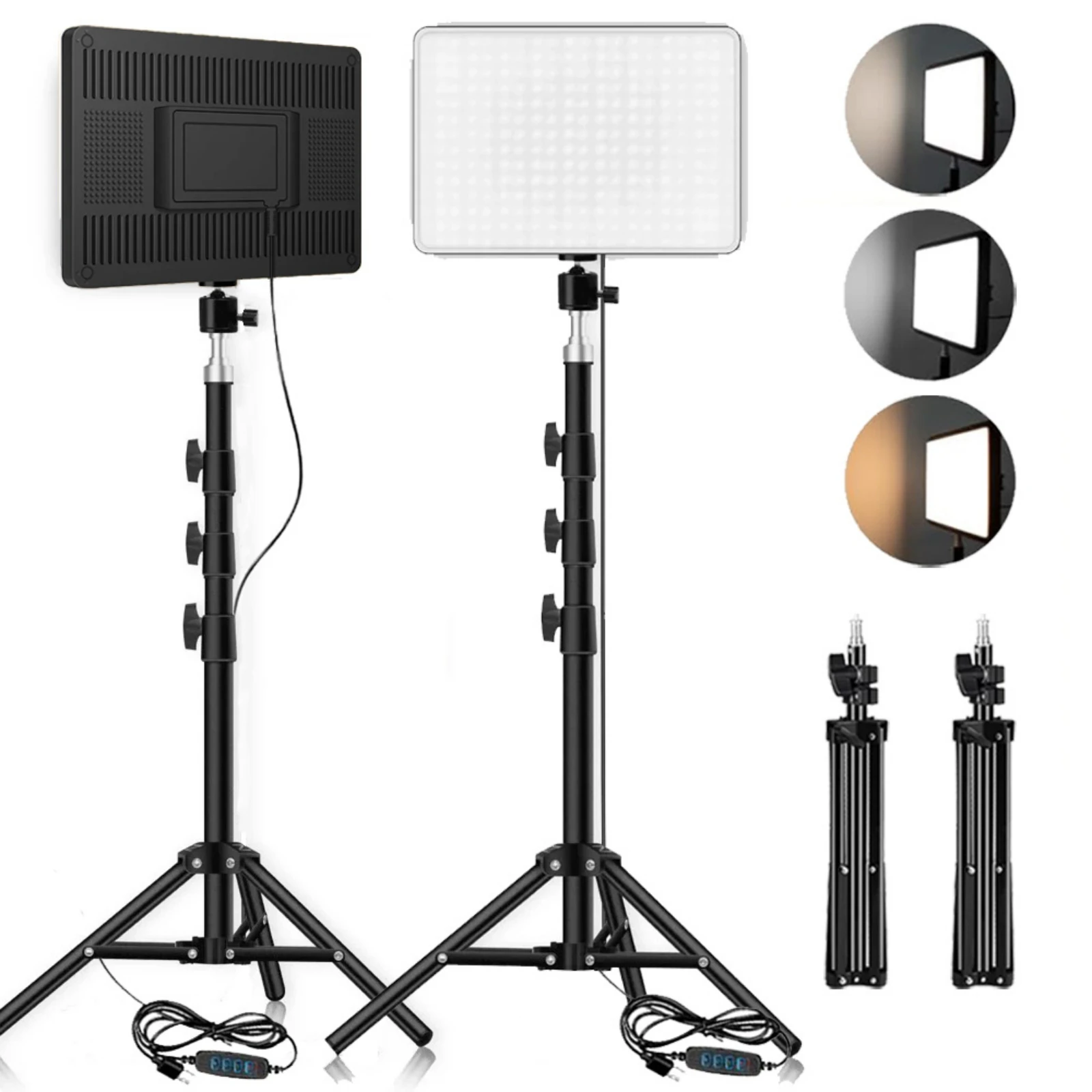 Lampy LED do wideo, oświetlenie konferencyjne, oświetlenie fotograficzne, lampka do selfie, lampa do studia fotograficznego ze statywem do nagrywania, transmisji na żywo, TikTok, Zoom