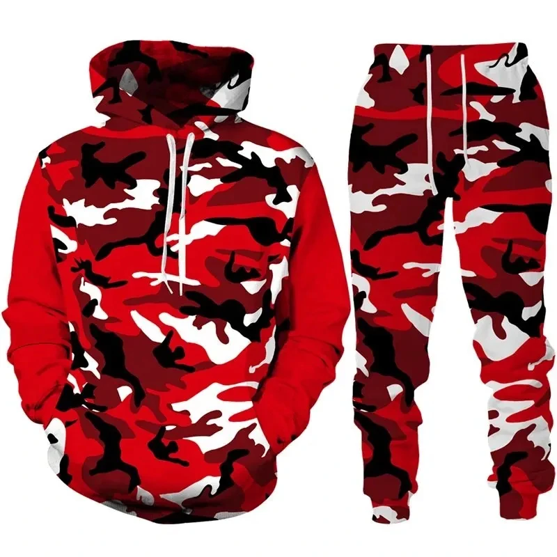 2026 neue Camouflage Hoodie Hose Anzug 3D Gedruckt Casual Männer Frauen Hohe Qualität Trainingsanzug Outfits Mode Männer Kleidung der 2 stücke Sets