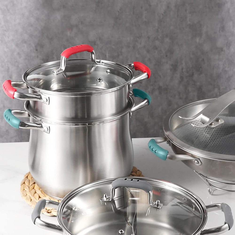 2PCS/3pairs Silikon Pan Griff Anti-Bügel Hülse Eisen Pan Wok Ohren Anti-Bügel Griff Hülse hitzebeständig