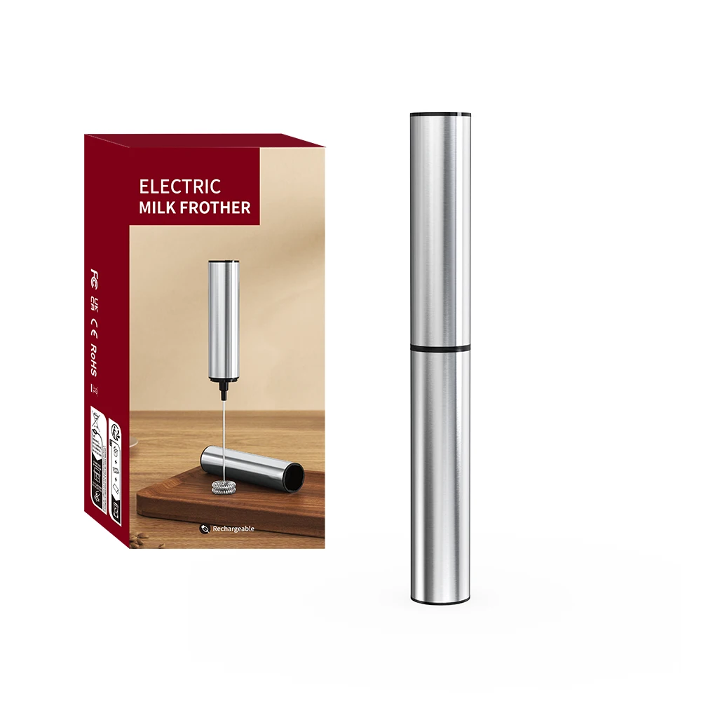 Potente agitador de cocina, Espumador de leche, fabricante de espuma de mano para batidor de leche, mezclador de bebidas, batidor de huevos eléctrico recargable para café