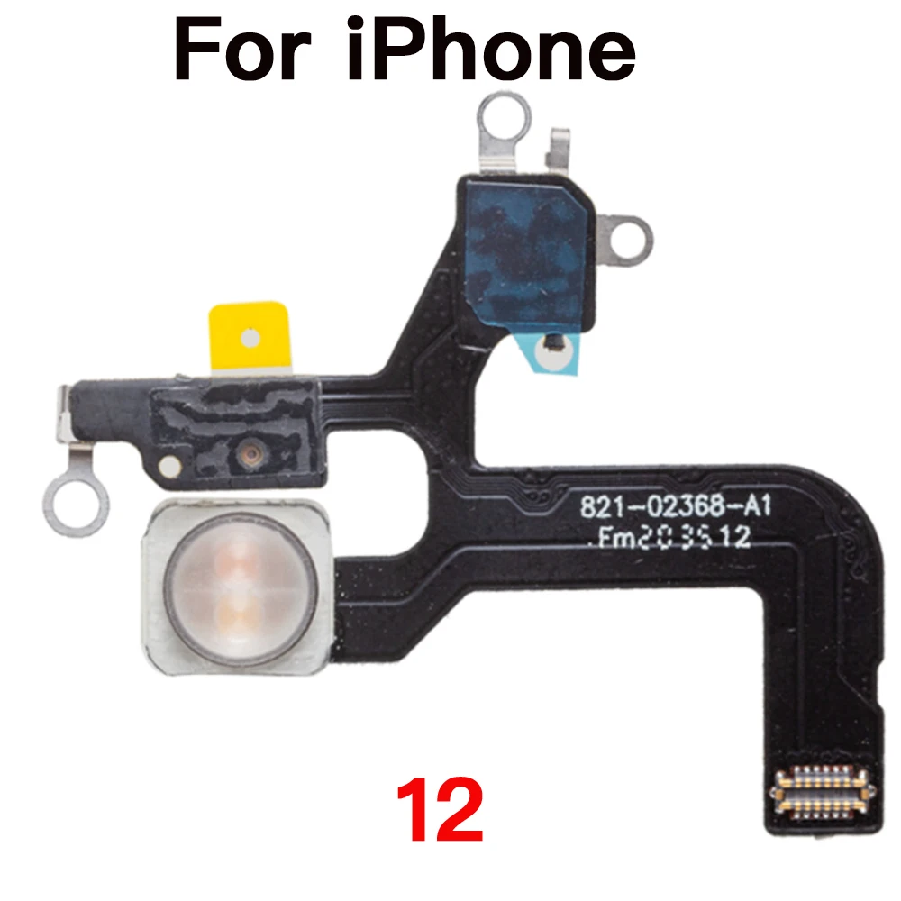 Flash Light Lamp Flex Cable Replacement For iPhone 12 13 Mini Pro Max LED Flashlight With Microphone