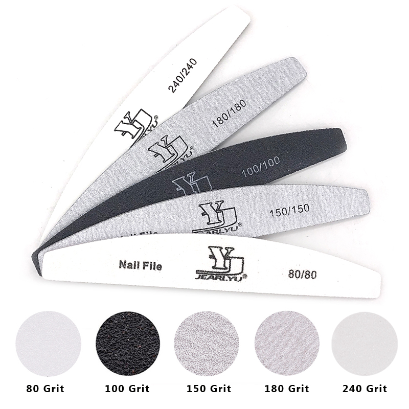 5/25Pcs/Lot Nail File Mix Color 80/100/150/180/240 Grit Professional Sandpaper Cuticle Remover Buffer Files Manicure Tool Set