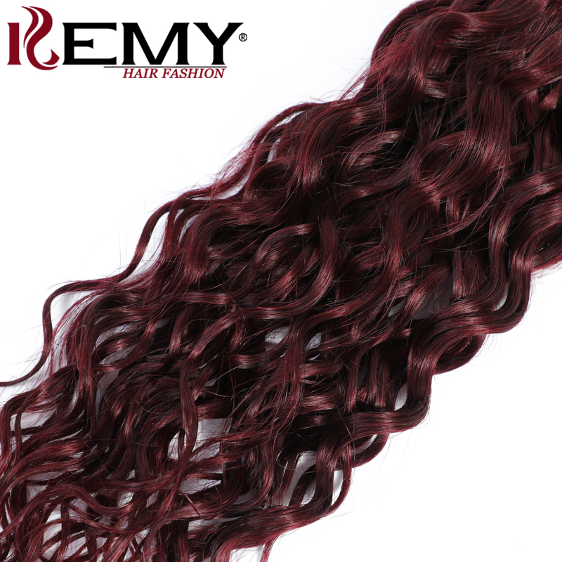 Onda de água feixes de cabelo humano 99j escuro borgonha tecer cabelo humano pacotes 8-26 polegadas brasileiro remy pacote de cabelo ofertas 1/3/4 pçs