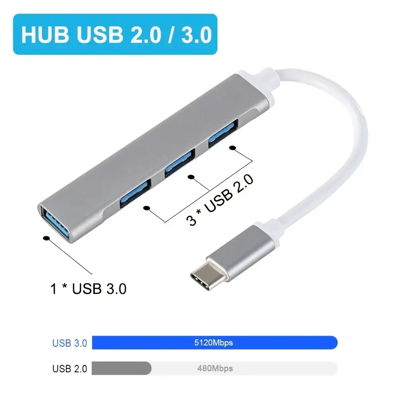 USB C HUB USB 3.0 HUB Typ C 4-Port Multi Splitter Adapter OTG MacBook HUB Pro 13 15 Air Mi Pro für Huawei Computerzubehör