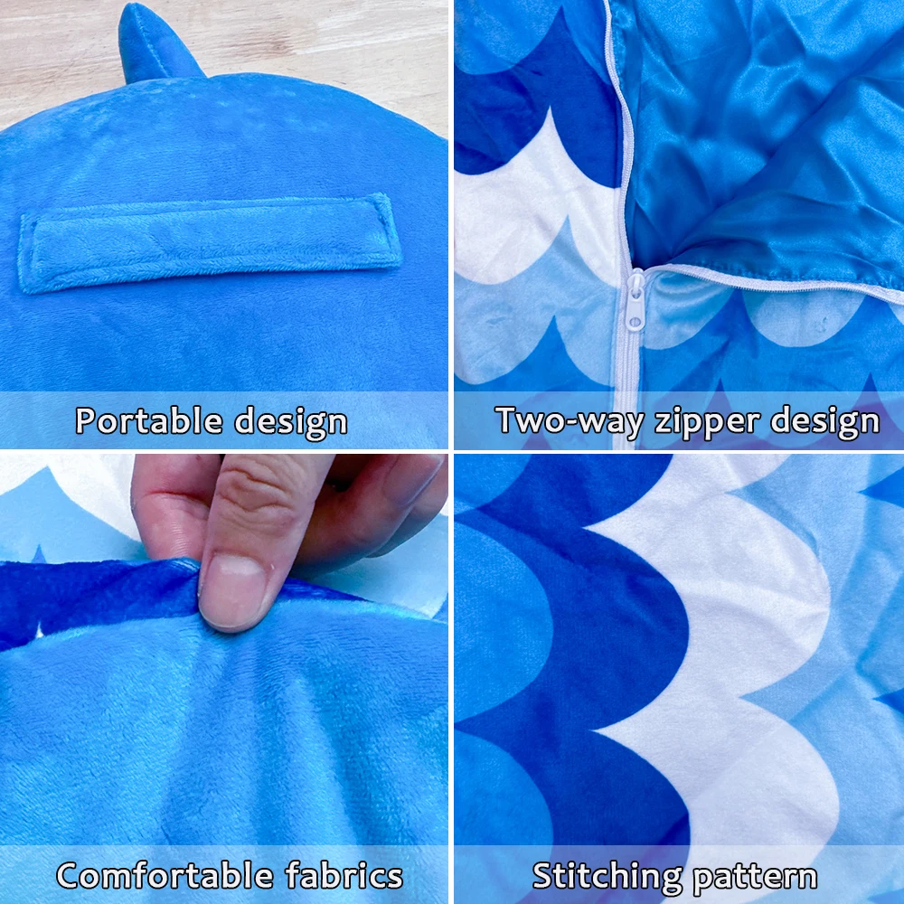 Saco de dormir de dibujos animados para niños con almohada para regalo de cumpleaños, saco de dormir cálido y cómodo de felpa, saco de dormir suave con animales para niños y niñas