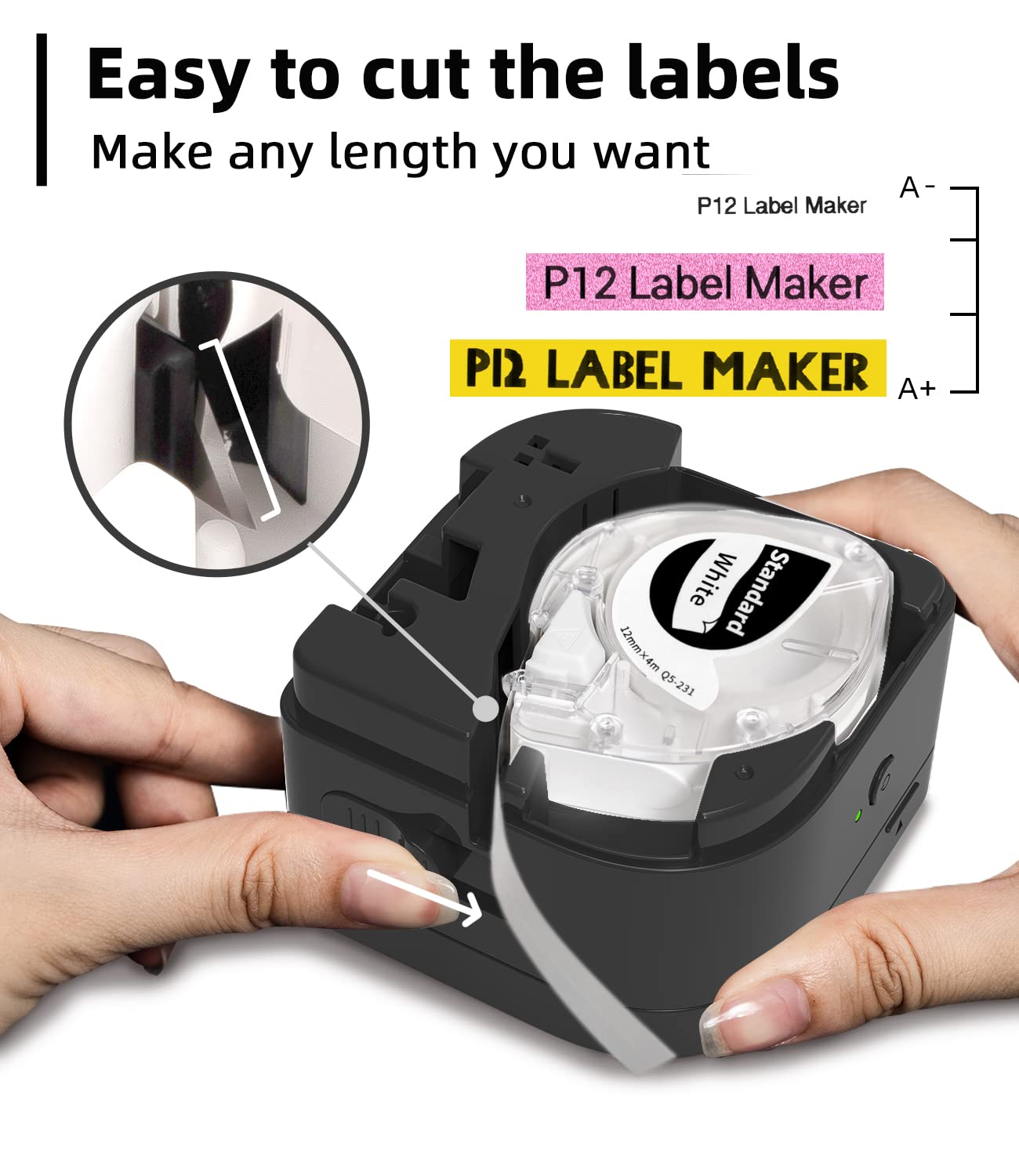 P12 เทปฉลากใช้งานร่วมกับ Dymo LetraTag 200B เติม LT-100H เปลี่ยนฉลากสําหรับ Phomemo P12 PRO Label Maker 12 มม.x 4 M