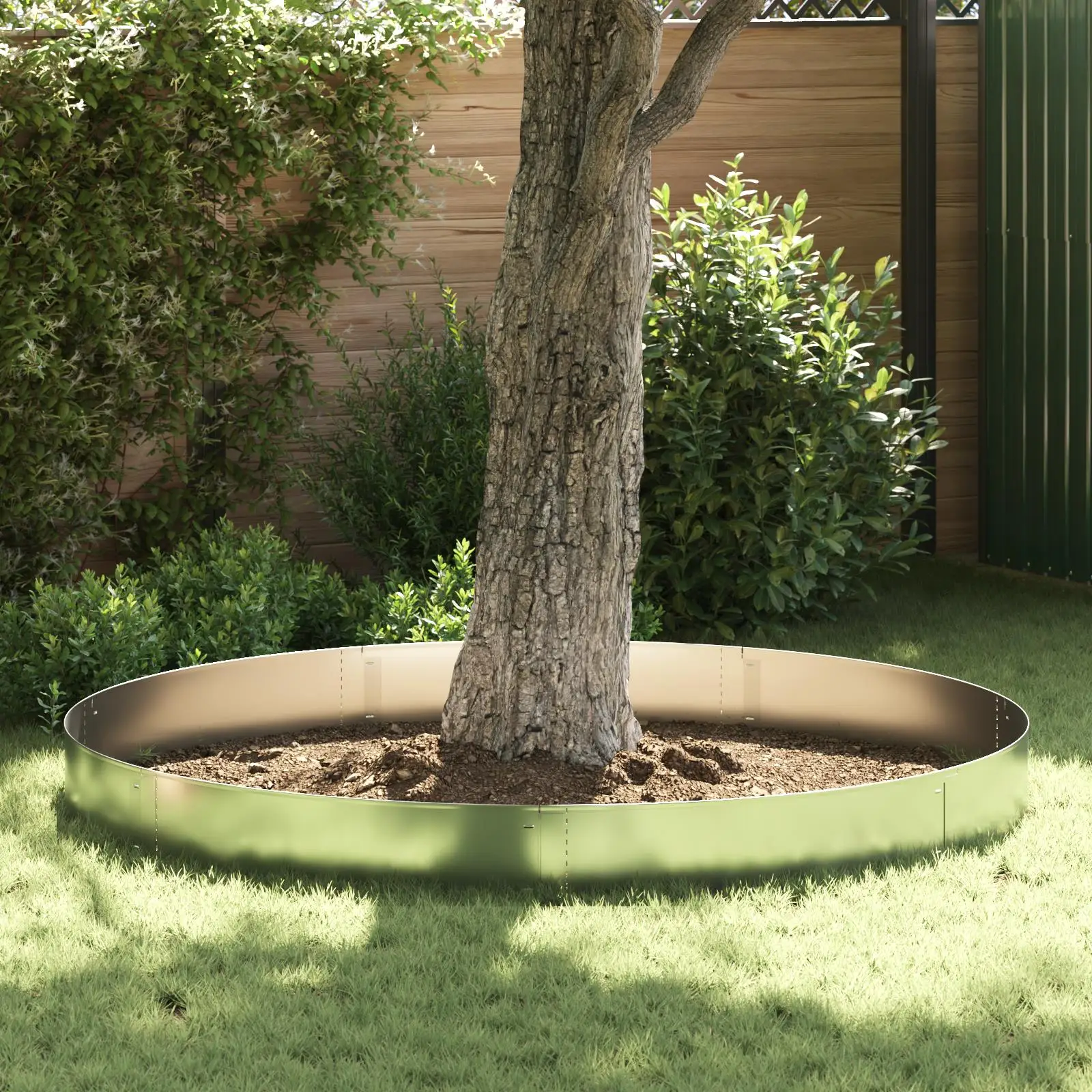 Flexible Galvanised Steel Lawn Edgings Set of 5 Pieces 25x100 cm Garden Border Edging for Flower Beds Landscaping