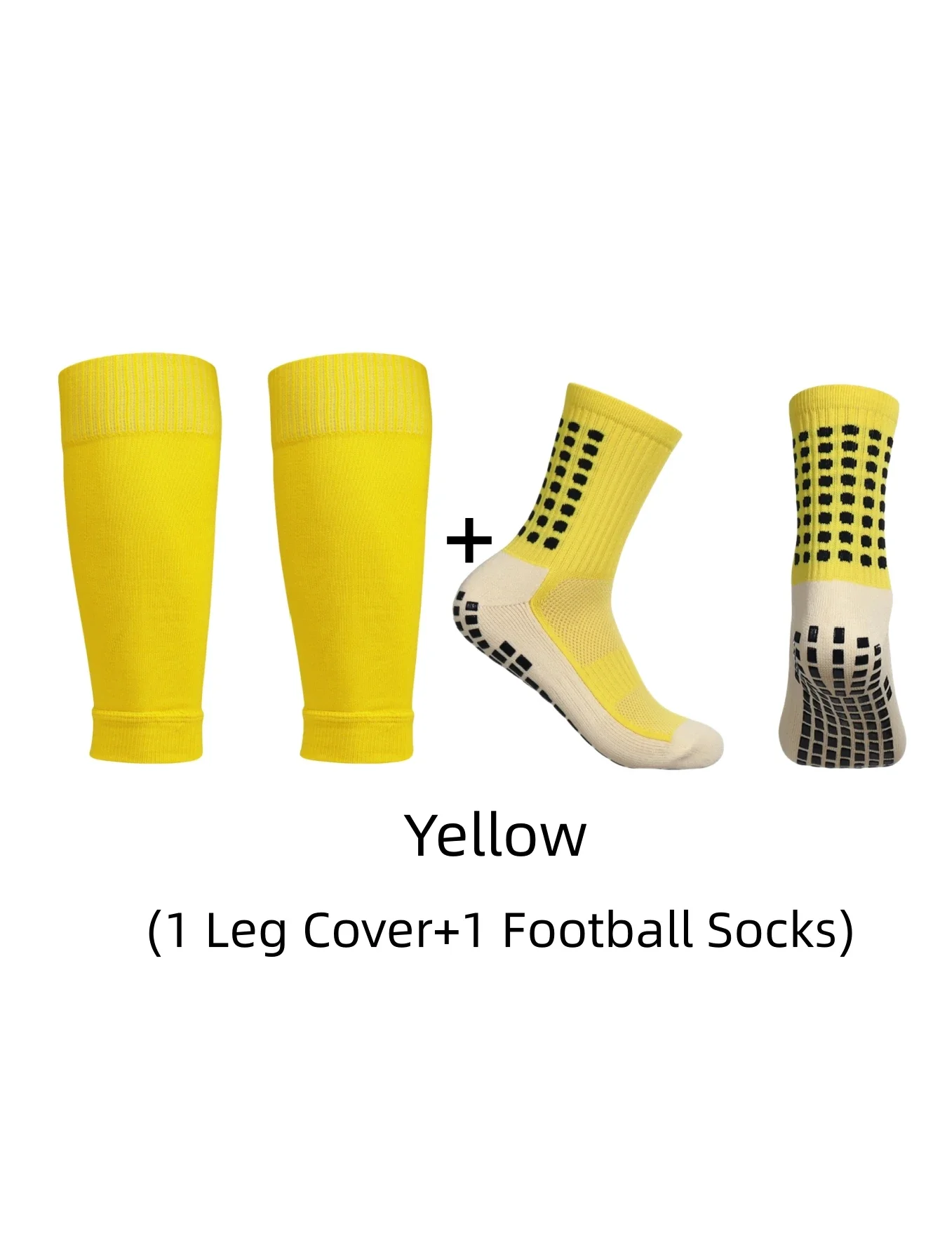 1 Paar klassische Anti-Rutsch-Fußballsocken mit Klebepunkt und Beinschutzsocken