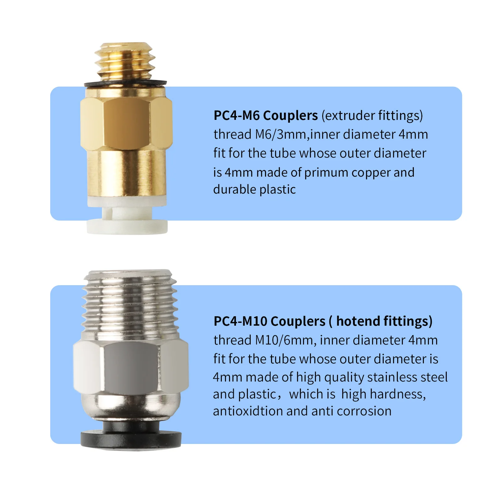 Creality エンダー 3 キット 1.75 ミリメートル PTFE チューブ空気圧コネクタ PC4-M6 & PC4-M10 チューブカッターボーデン押出機エンダー 3 アップグレード