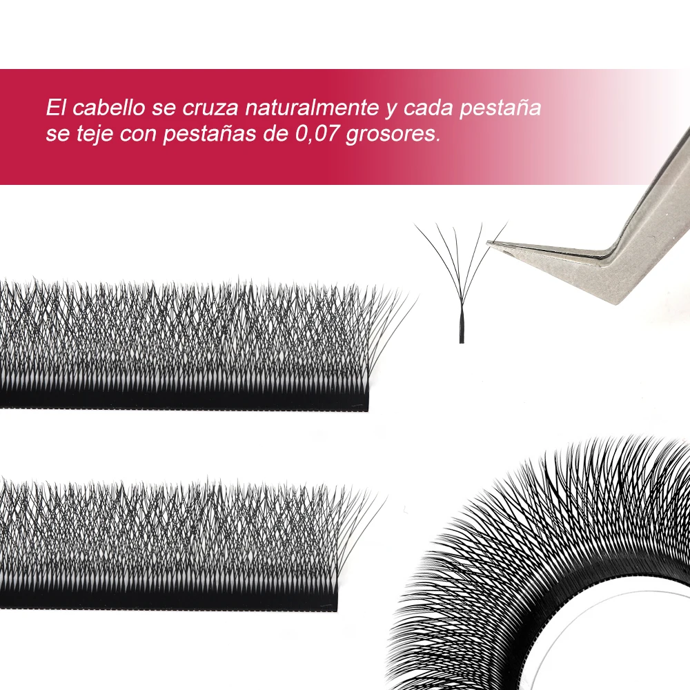 FADVAN YY/3D/4D/5D/6D pestañas en forma de W M/C/D rizo prefabricado volumen Fans pestañas postizas de visón volumen brasileño pestañas YY suaves naturales