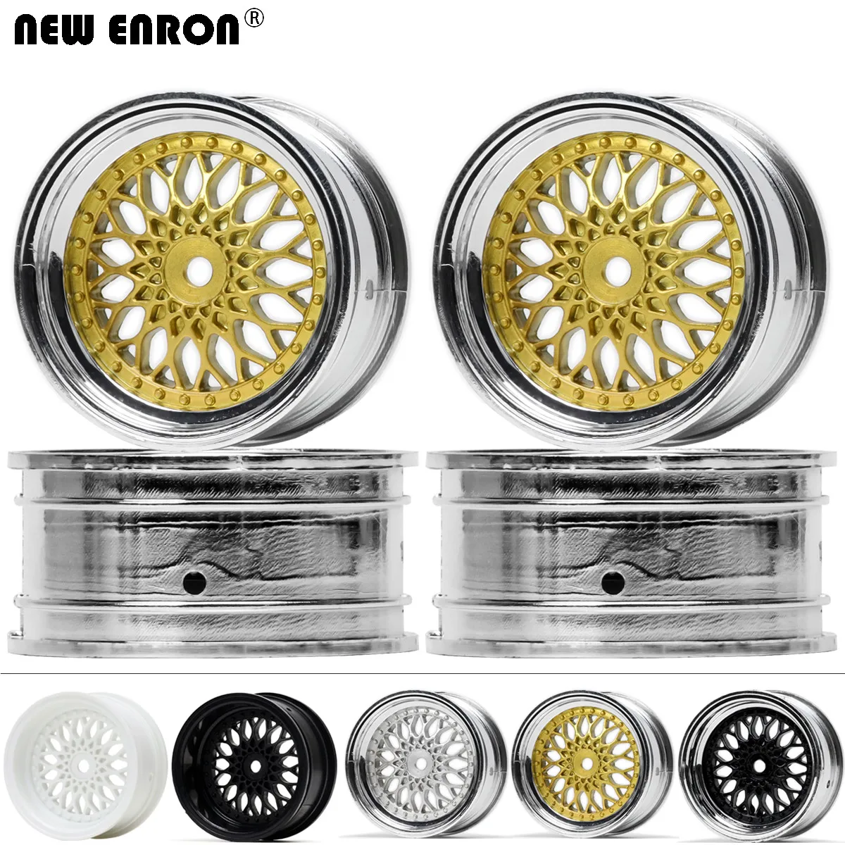 NEW ENRON 1.9" Plastic 4PCS On-Road Drift 3mm/6mm/9mm Offset Wheel Hubs Rim for RC Car 1/10 Traxxas HPI Kyosho RedCat Sakura HSP