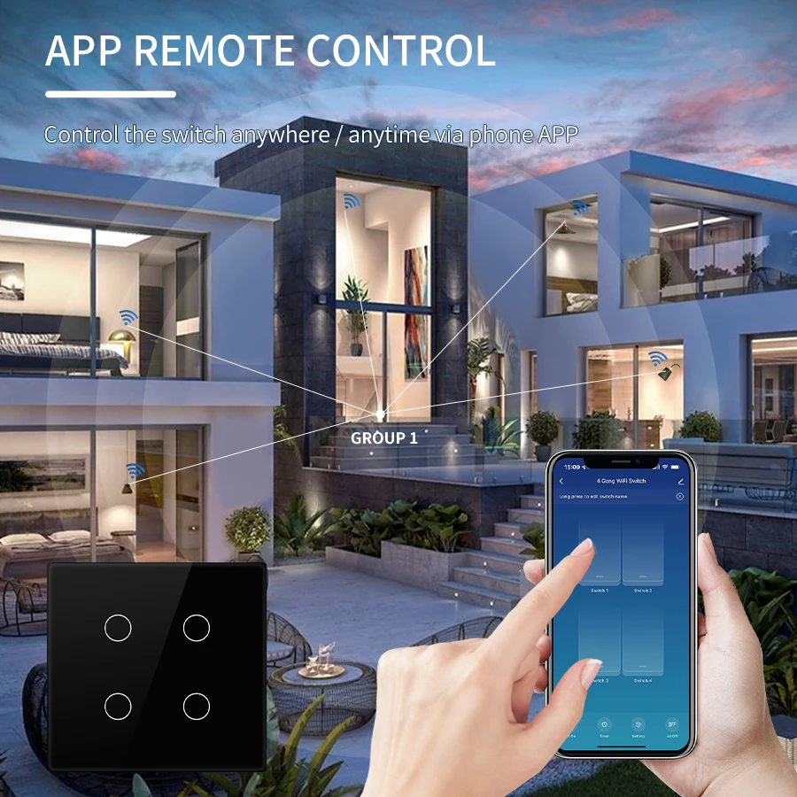 WiFi Smart Switch Brasilien Standard 4x4 Größe Tuya Smart Leben Touch Sensor 4/6 Gang Licht Schalter Sprachsteuerung Alexa Google Hause