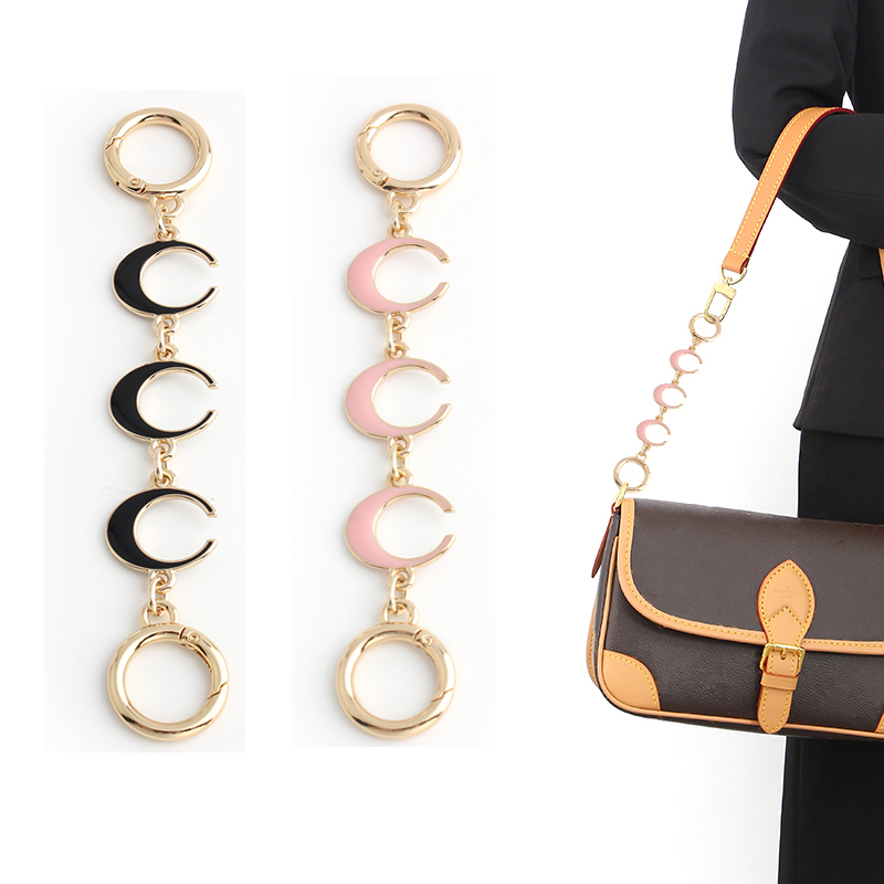 Cartera con forma de luna, cadena de extensión para bolso de hombro con aldaba de puerta de resorte de aleación para accesorios de repuesto para bolso de axila, 1 ud.