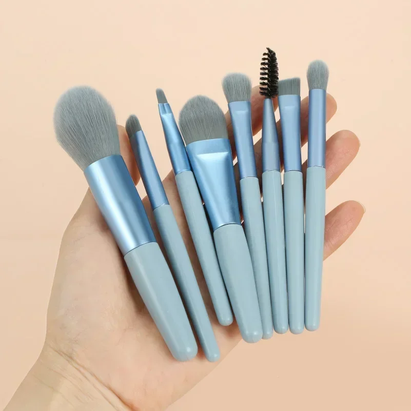 8 Uds. Brocha de maquillaje portátil sombra de ojos mezcla de bases maquillaje suave y esponjoso cosméticos corrector brocha de maquillaje suministros de maquillaje