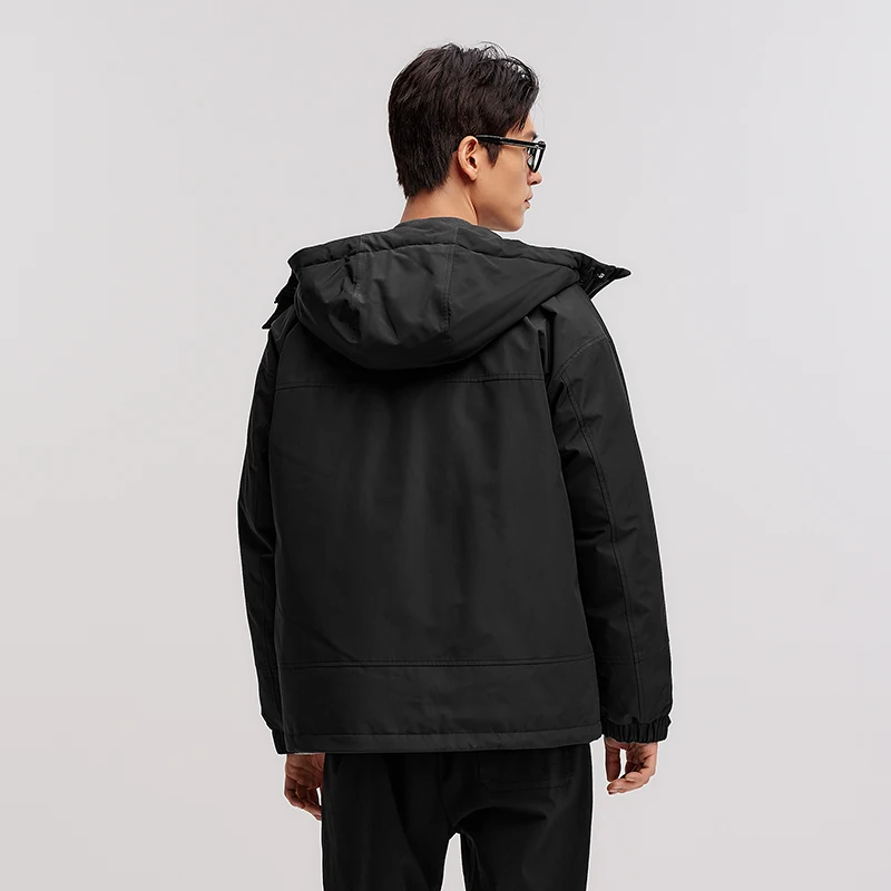Semir Daunenjacke für Herren, winddicht, wasserdicht, ölfleckenabweisend, 2025, Winter, neuer lockerer Kapuzen-Arbeitskleidung, dicker Mantel