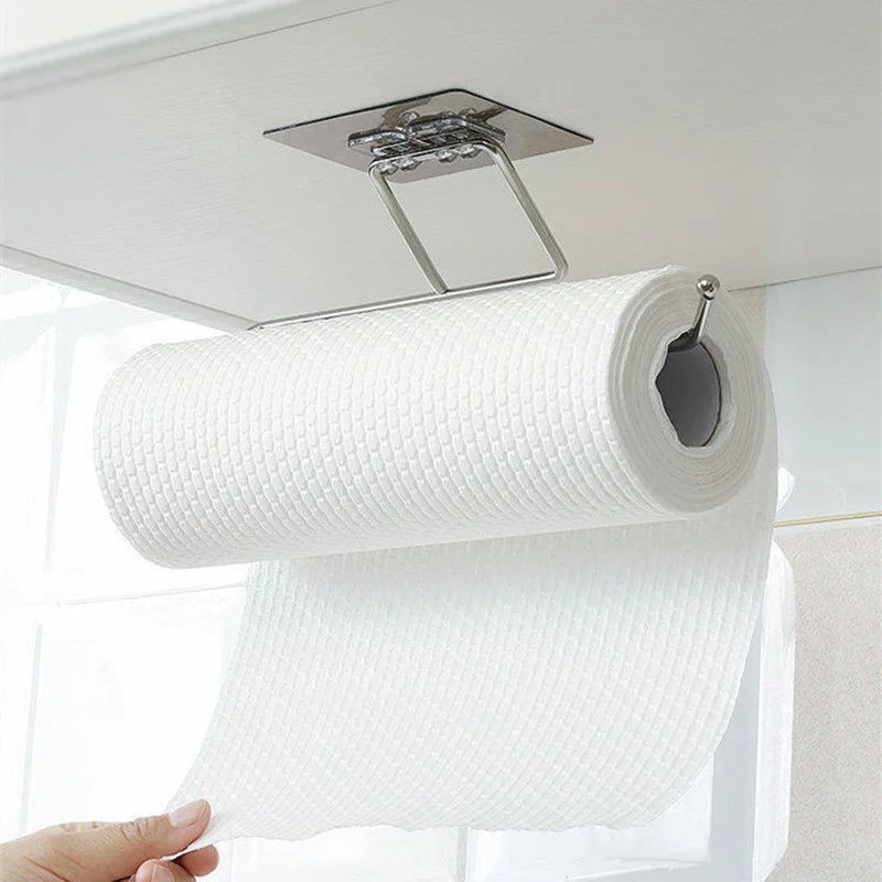 Estante de almacenamiento de papel higiénico para cocina y baño, sin perforaciones, portarrollos de papel, soporte para toallas, soporte de papel higiénico para cocina