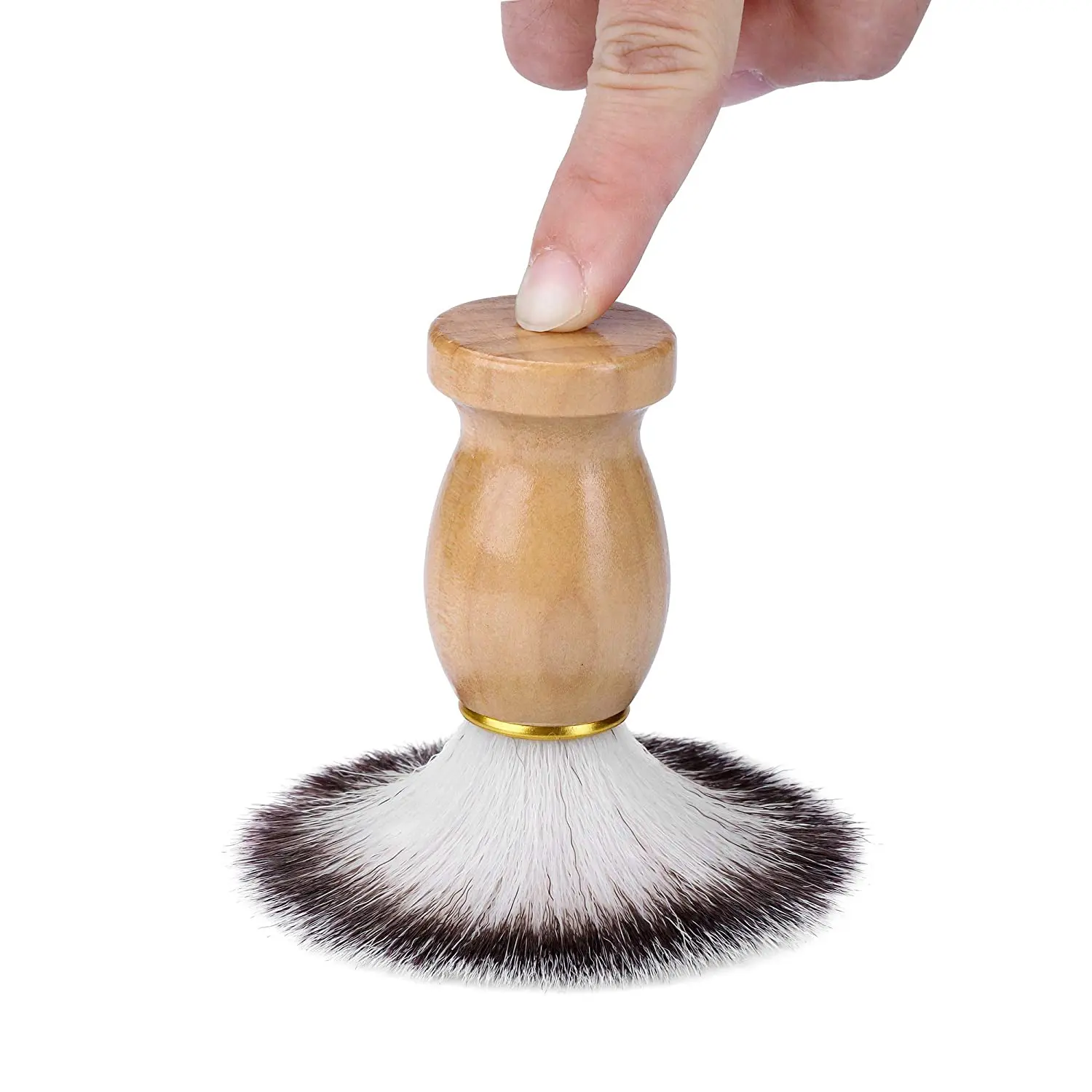 Juego de brocha y tazón de afeitar para hombre, kit de brocha de afeitar 3 en 1, mango de madera con tazón de afeitar de acero inoxidable y soporte para brochas