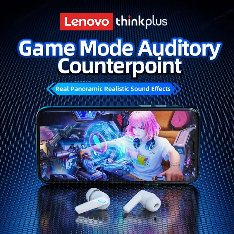 Scelta Lenovo GM2 Pro Auricolare Bluetooth 5.3 Cuffie con microfono 9D Stereo Pro 6 Auricolari Doppio modalità Gioco musicale Auricolare wireless