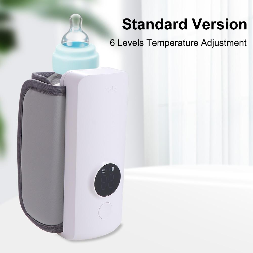 USB Rechargeable Baby Bottle Warmer 6Levels with Temperature Display Milk Heater Temperature Adjustment Safe Baby Bottle Heater