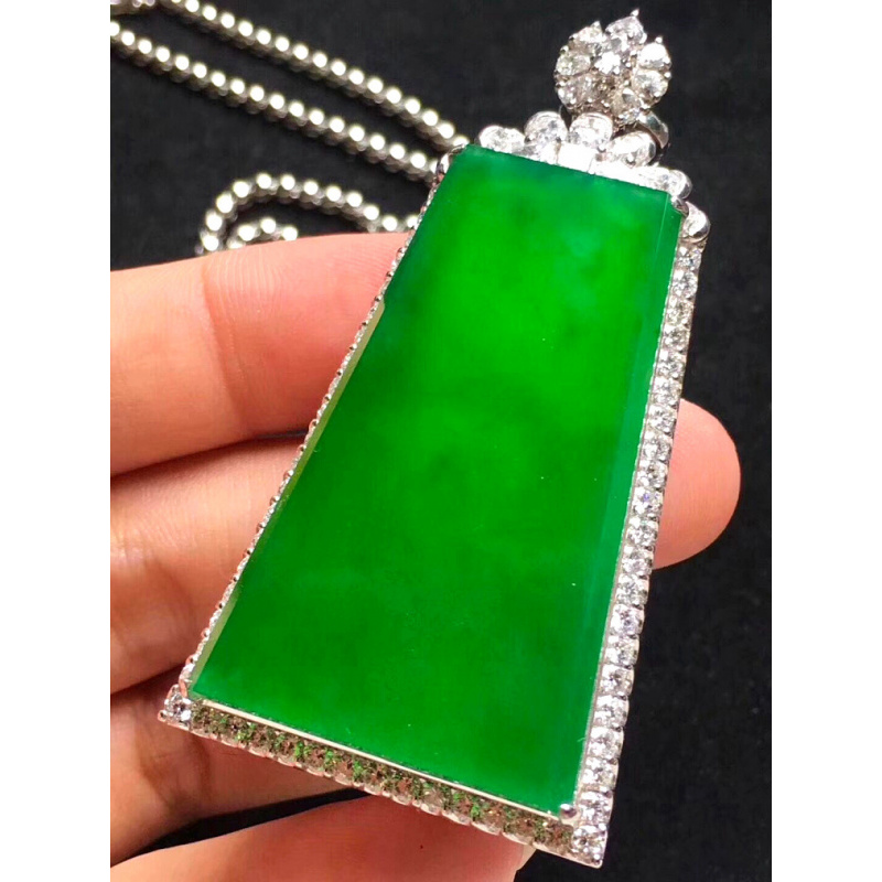 Esmeralda pingente pingente sorte pingente de gelo-como menina masculino paz fivela placa quadrada buda18kgold incrustado guanyin colar