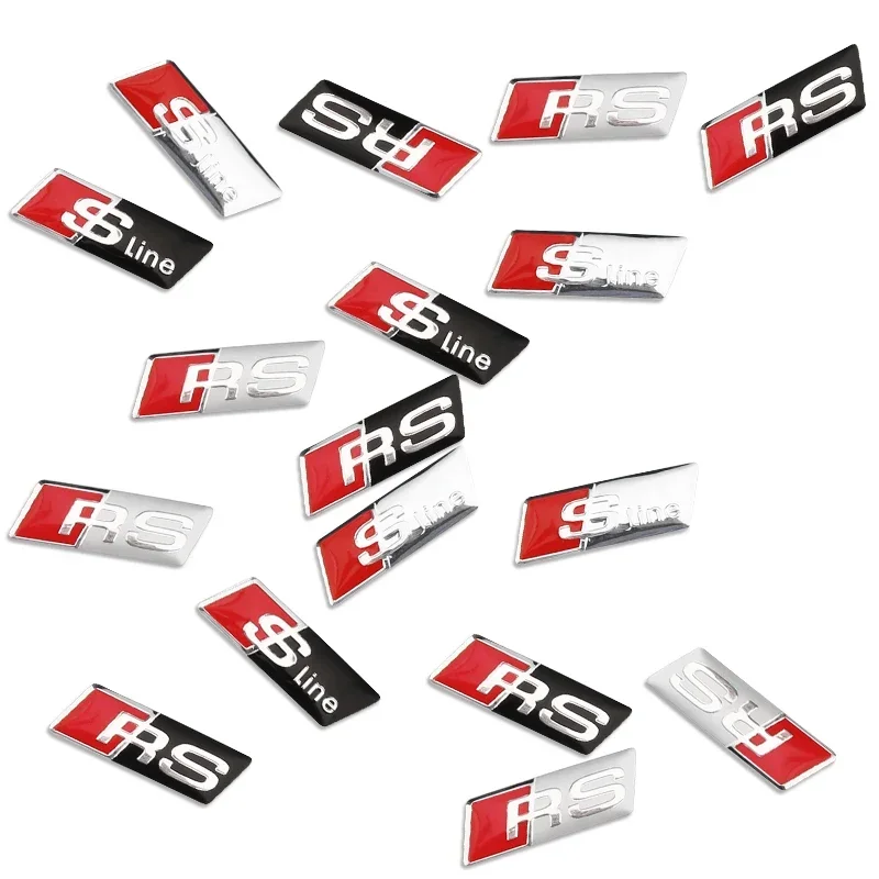 Car Aluminium Alloy Steering Wheel Sticker Emblem for Audi SLine Logo A3 A4 A5 A6 A7 A8 Q3 Q5 RS3 RS4 RS5 RS6 S3 S4 S5 Badge