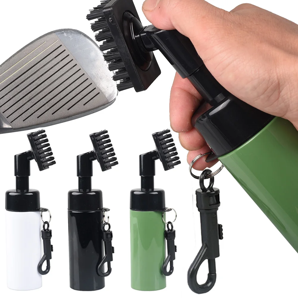 Pulitore per mazze da golf Spazzola per scanalature per tubi da golf Spazzola per mazze da golf con bottiglia da spremere per tubo serbatoio a tenuta stagna per una facile pulizia