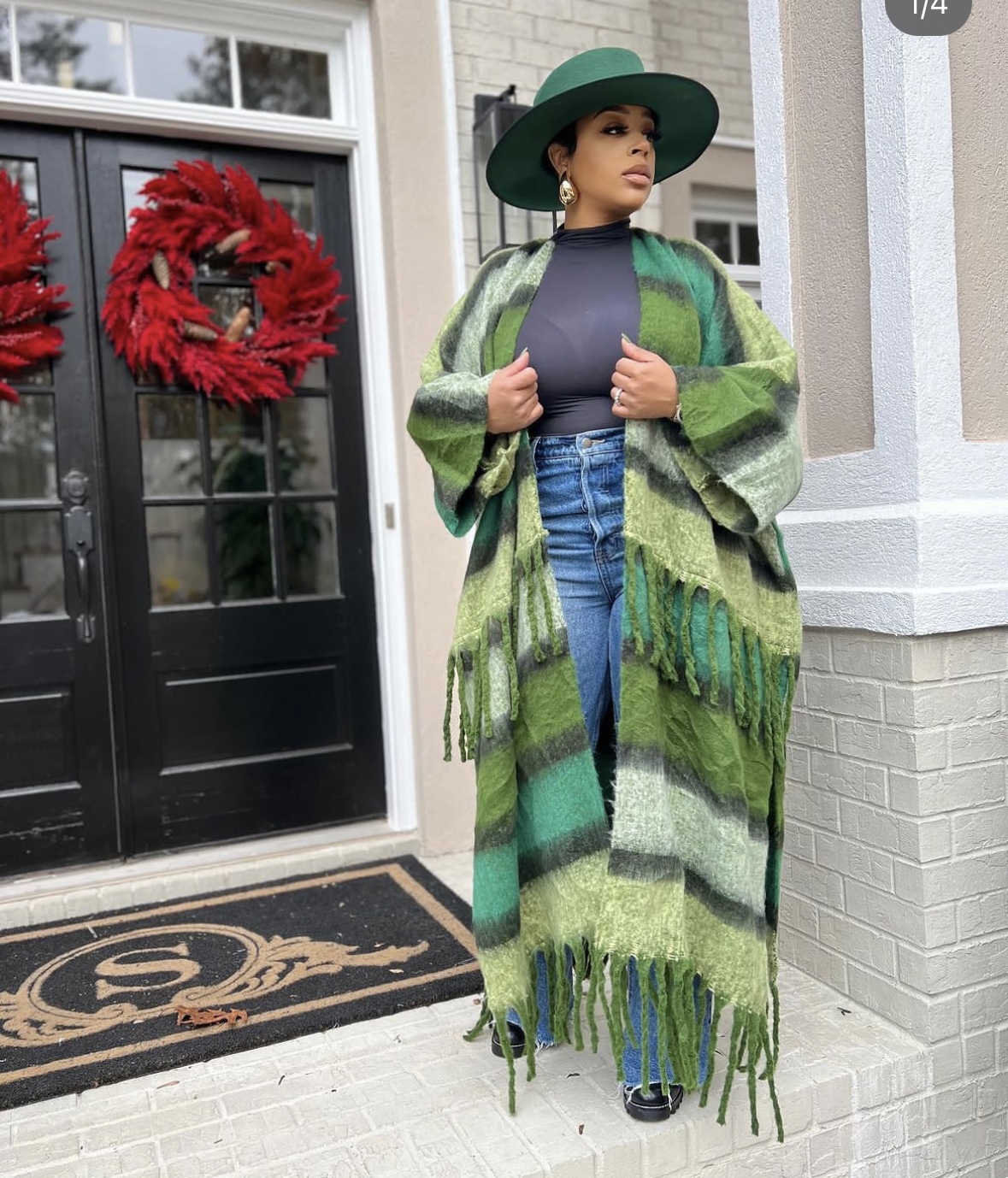 Suéter con estampado de moda para mujer, cárdigans largos y difusos, ropa de calle de talla grande africana, Kimonos sueltos cálidos para vacaciones de Navidad, Invierno